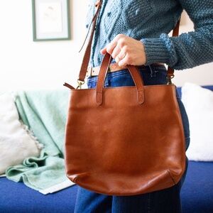 MADEWELL camel colored leather crossbody bag